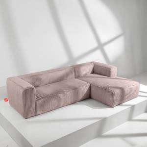 Ecksofa FEROX Pink - Armlehne beidseitig montierbar - Ecke davorstehend rechts - Ottomane davorstehend rechts