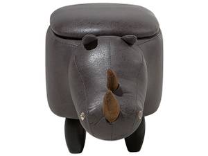 Pouf animal RHINO Gris foncé - Gris - Chêne foncé