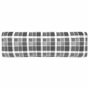 Coussin de palette (lot de 2) 3005779-2 Gris - Blanc - Textile - 58 x 10 x 110 cm