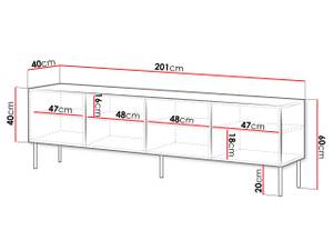 TV-Lowboard Palazzo Bis 4D Schwarz