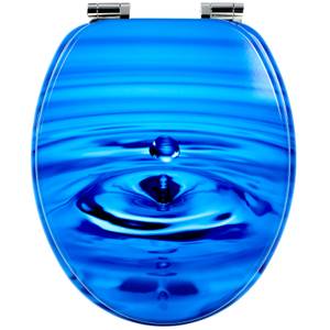 WC-Sitz mit Absenkautomatik - Waterdrop Blau - Holzwerkstoff - 38 x 5 x 44 cm