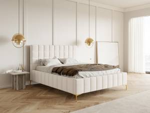 Bett mit Polsterrahmen SZEJLO Cremeweiß - Breite: 160 cm