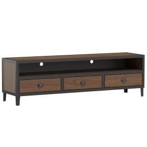 Meuble TV Shelby Marron - Bois massif - 160 x 48 x 160 cm