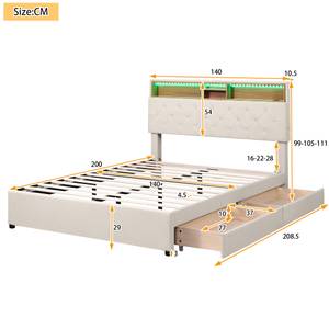 Lit double M147 140 x 105 x 209 cm