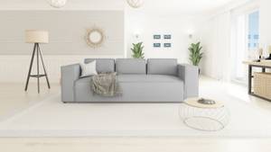 Sofa Orion 3-Sitzer Grau - Massivholz - Textil - Holz teilmassiv - 230 x 64 x 92 cm