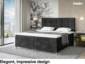 Boxspringbett Dico Schwarz - Breite: 160 cm - H3