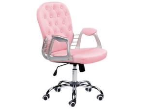 Bürostuhl PRINCESS Schwarz - Pink - Silber - Höhe: 98 cm