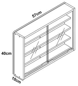 Vitrines en verre AgisaM 2 Marron - Bois manufacturé - Verre - 57 x 40 x 10 cm