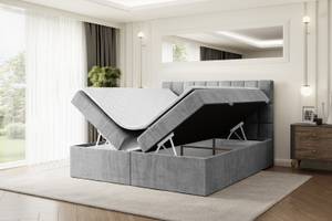 Boxspringbett MIAMI Grau - Breite: 200 cm - H4