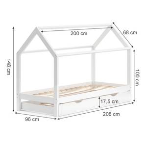 Kinderhaus Wiki 90x200cm Weiß mit Gäst Weiß