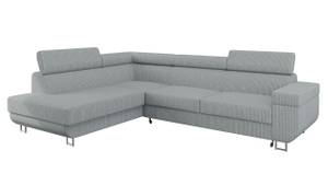 Ecksofa Fonti Cord Grau - Ecke davorstehend links