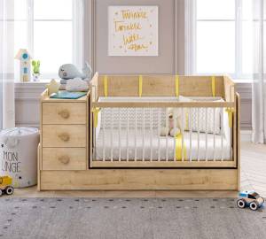 Babybett Mocha Braun - Holzwerkstoff - 80 x 90 x 165 cm