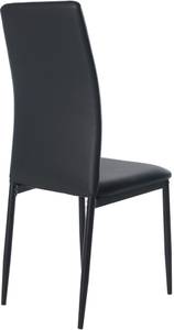 chaise salle à manger Savino Lot de 4 Noir - Cuir synthétique