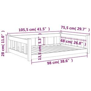 Hundebett 833258 Weiß - 75 x 105 cm