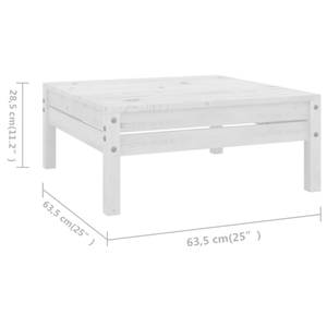 Garten-Lounge-Set Weiß - Massivholz - Holzart/Dekor - 64 x 29 x 64 cm