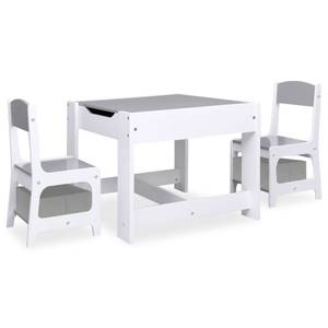 Table et chaise pour enfants Gris - Blanc - Bois manufacturé - 62 x 48 x 62 cm