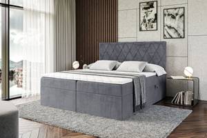 Boxspringbett LEPARO Steingrau - Breite: 180 cm - H3