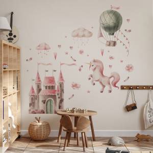 Wandtattoo Schloss Einhorn Sterne Wolken 120 x 60 x 60 cm