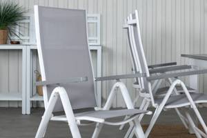 Ensemble de salon de jardin Albany Blanc - En partie en bois massif - 90 x 75 x 160 cm