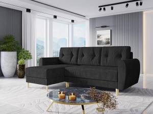 Ecksofa Palermo L Cord Schwarz