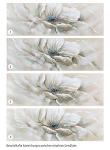 Acrylbild handgemalt Elfengleich Grau - Weiß - Massivholz - Textil - 150 x 50 x 4 cm