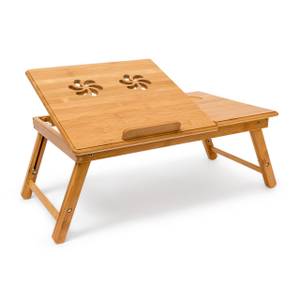 Table pliante ordinateur portable bambou Marron - Bambou - 73 x 31 x 35 cm