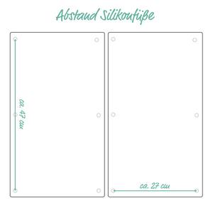 Herdabdeck-/Schneideplatten-Set Weiß - Glas - 52 x 1 x 30 cm