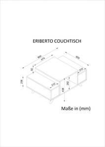 Couchtisch Eriberto Weiß Walnuss Braun - Holzwerkstoff - 90 x 44 x 60 cm