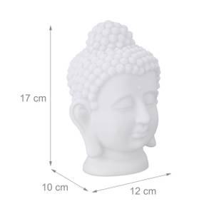 Tête de bouddha Blanc - Matière plastique - 12 x 17 x 10 cm