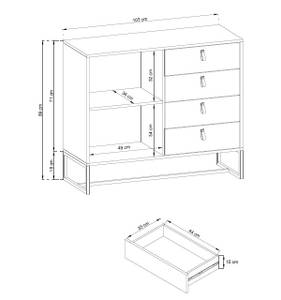 Kommode DARK Braun - Holzwerkstoff - 103 x 89 x 39 cm