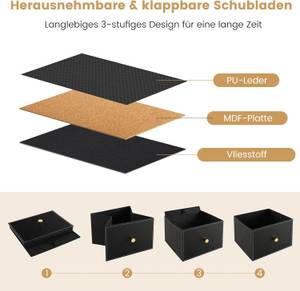 Stoffkommode VL32431NW Schwarz - Holzwerkstoff - 30 x 59 x 100 cm