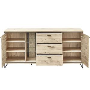 Sideboard Robin 4 mit LED Braun - Holzwerkstoff - 180 x 86 x 49 cm