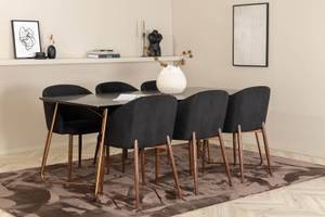 Essgruppe Pippi 25 (7-teilig) Schwarz - Massivholz - 90 x 75 x 190 cm