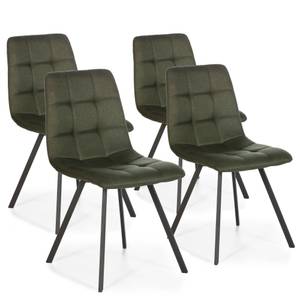 Set de 4 chaises Mila Tapissées Vert Vert - Textile - 46 x 90 x 58 cm