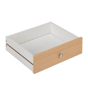 Table de nuit blanche 2 tiroirs Marron - Blanc - Bois manufacturé - 40 x 60 x 40 cm