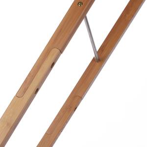 Leiterregal Handtuchhalter Bambus Braun - Silber - Bambus - Metall - 35 x 180 x 20 cm