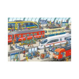 Puzzle Aufregung am Bahnhof 2x24 Teile Papier - 25 x 5 x 35 cm