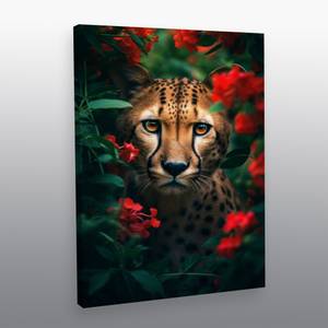 Leinwandbild Cheetah Flowers 80 x 120 cm