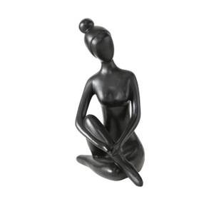 3er Set XXL Yoga Figuren Schwarz - Kunststoff - 16 x 30 x 11 cm