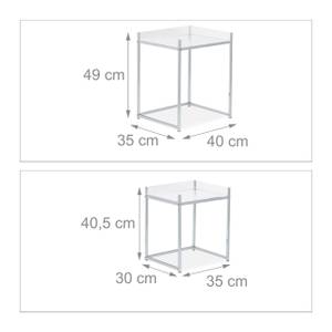 Table d'appoint en acrylique en jeu de 2 Argenté - Métal - Matière plastique - 40 x 49 x 35 cm