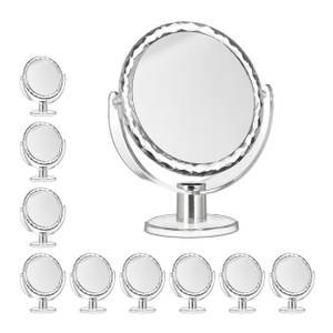 10 x Kosmetikspiegel Vergrößerung Silber - Glas - Kunststoff - 19 x 23 x 10 cm