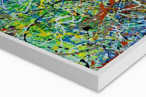 Tableau peint à la main Magic of colour Bois massif - Textile - 80 x 80 x 4 cm