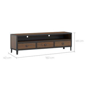 Meuble TV Shelby Marron - Bois massif - 160 x 48 x 160 cm