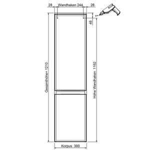 Badezimmer Midischrank hellgrau grifflos Grau - Holzwerkstoff - 30 x 121 x 33 cm