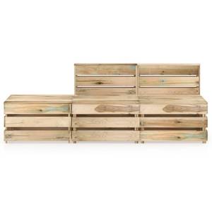 Garten-Lounge-Set Grün - Massivholz - Holzart/Dekor - 70 x 66 x 69 cm