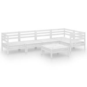 Garten-Lounge-Set (6-teilig) 3010515 Weiß - Massivholz - Holzart/Dekor - 64 x 29 x 64 cm