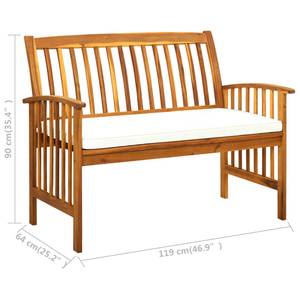 Banc de jardin Blanc crème - 119 x 119 cm