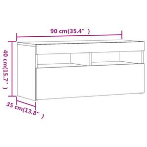 Meuble tv 3008756_2 Gris lumineux - Profondeur : 90 cm