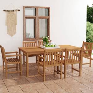 Garten-Essgruppe (7-teilig) 3059947 Braun - Massivholz - Holzart/Dekor - 100 x 77 x 200 cm