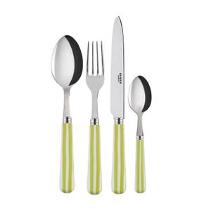 Set de 4 couverts de table, Transat Vert - Métal - 1 x 24 x 1 cm